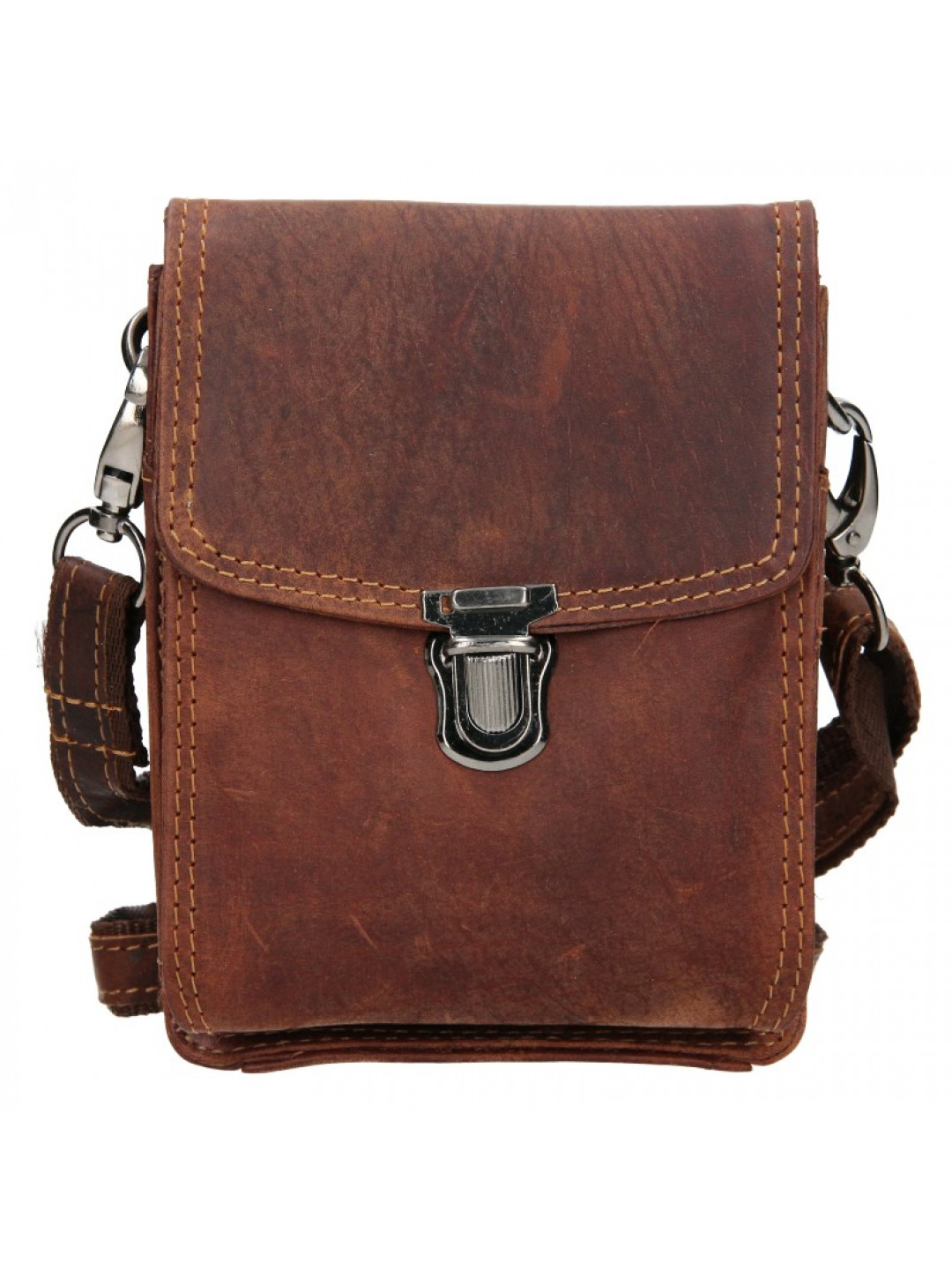 Pánská kožená taška přes rameno Greenwood Dan – hnědá